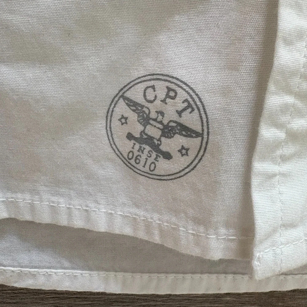 Vintage Cockpit USA Mens White Long Sleeve D.I. Heritage Button Up Shirt‎ Size M